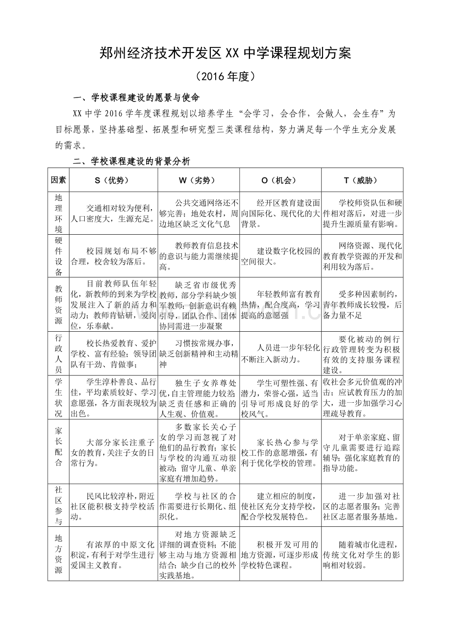 九龙中学课程规划方案(2016年度).doc_第1页