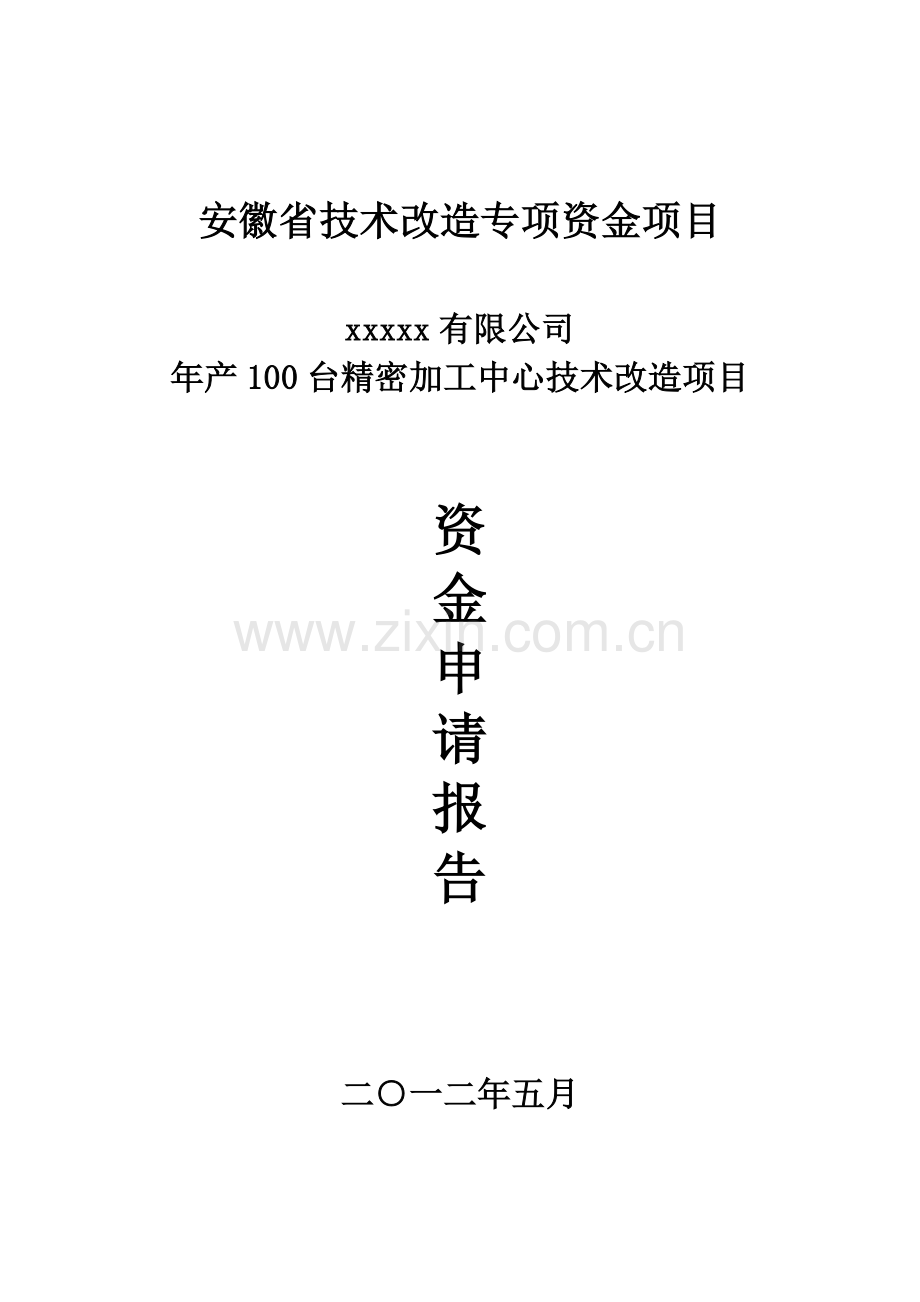 年产100台精密加工中心技术改造项目建设投资可行性分析报告.doc_第1页