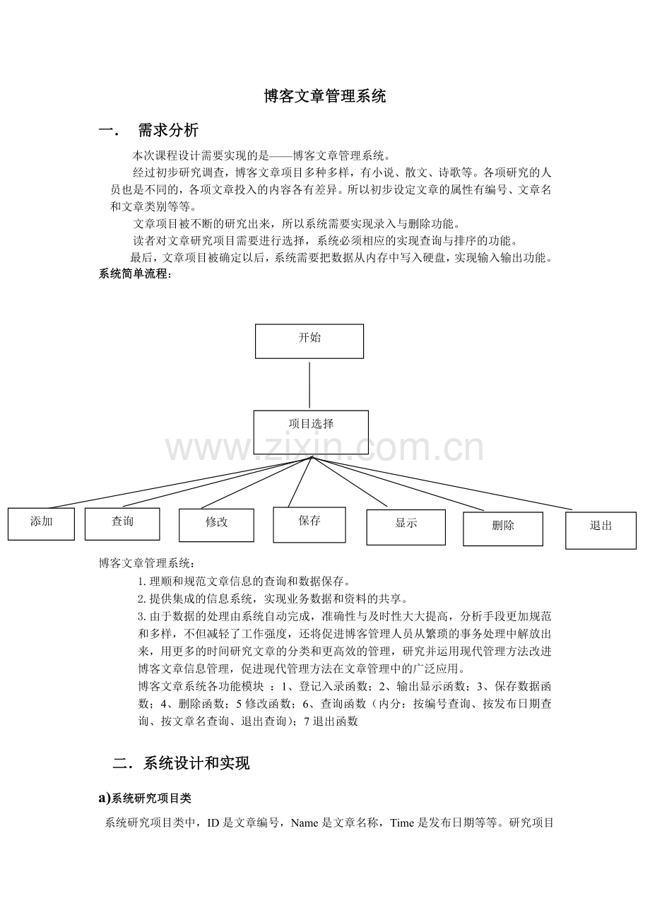 博客文章管理系统设计学士学位论文.doc_第1页