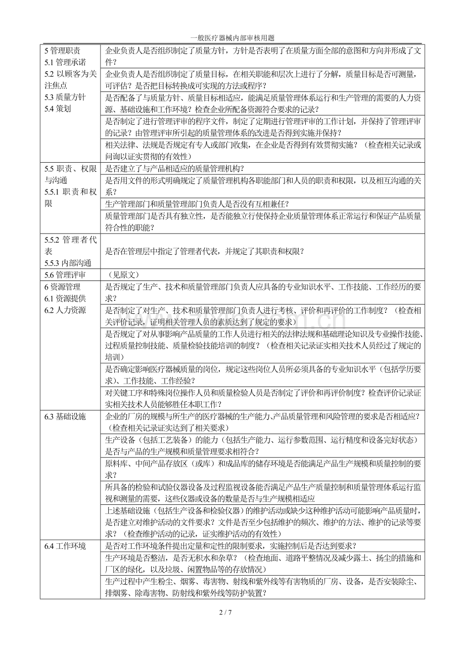 一般医疗器械内部审核题汇编知识.doc_第2页