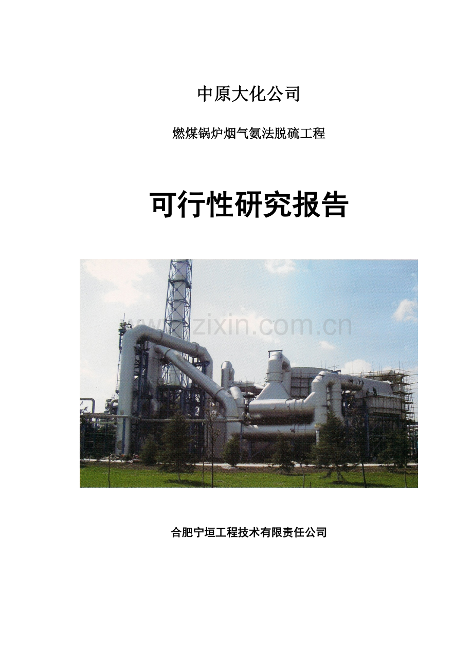 燃煤锅炉烟气氨法脱硫工程建设可行性建设可行性研究报告.doc_第1页
