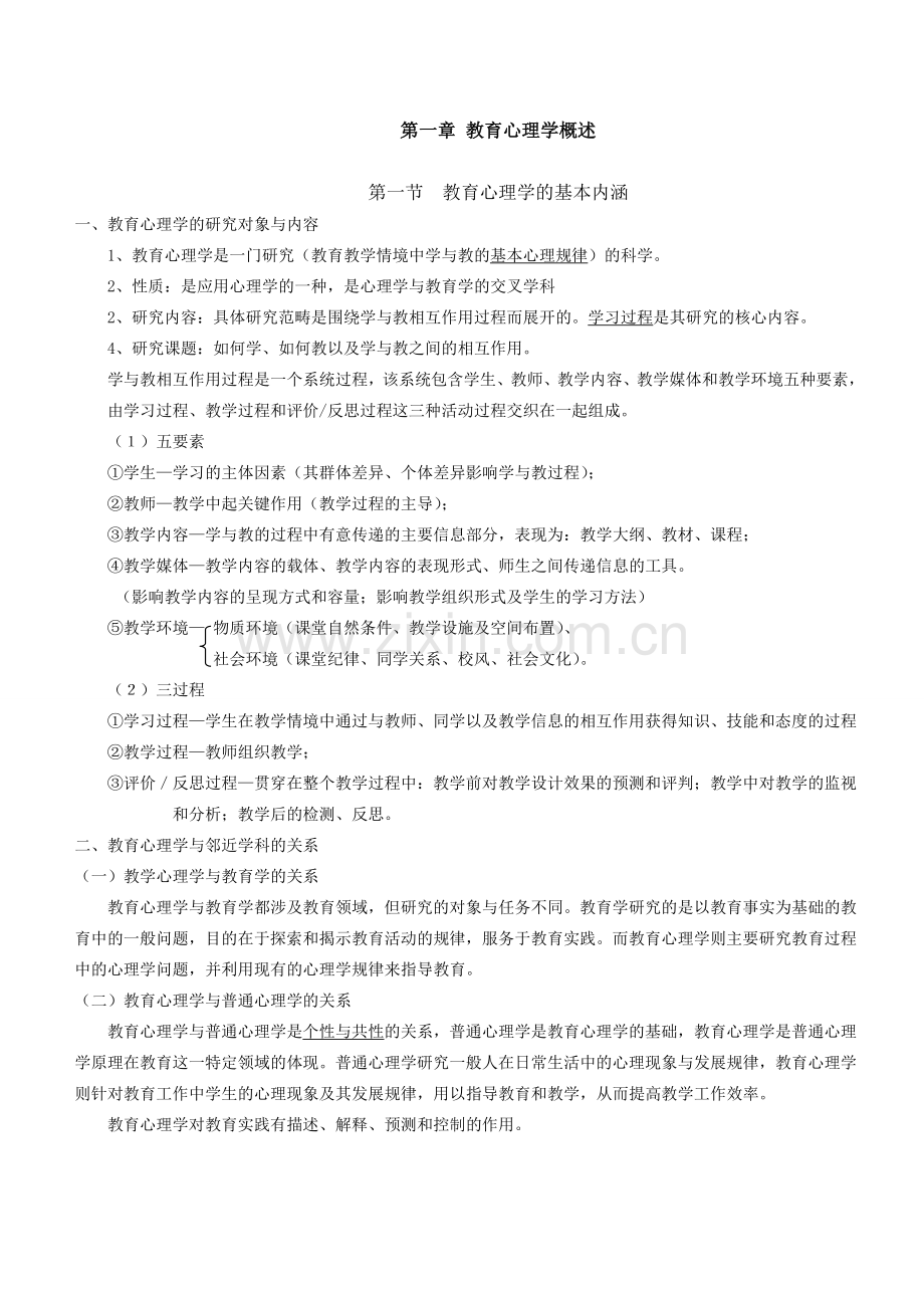 山香版教师招考教育心理学整理.doc_第1页