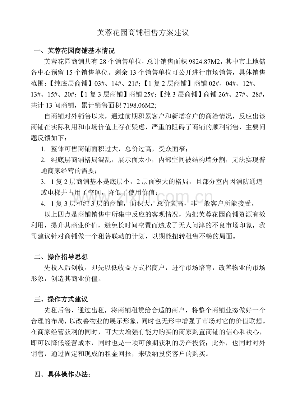 商铺租售方案建议.doc_第1页