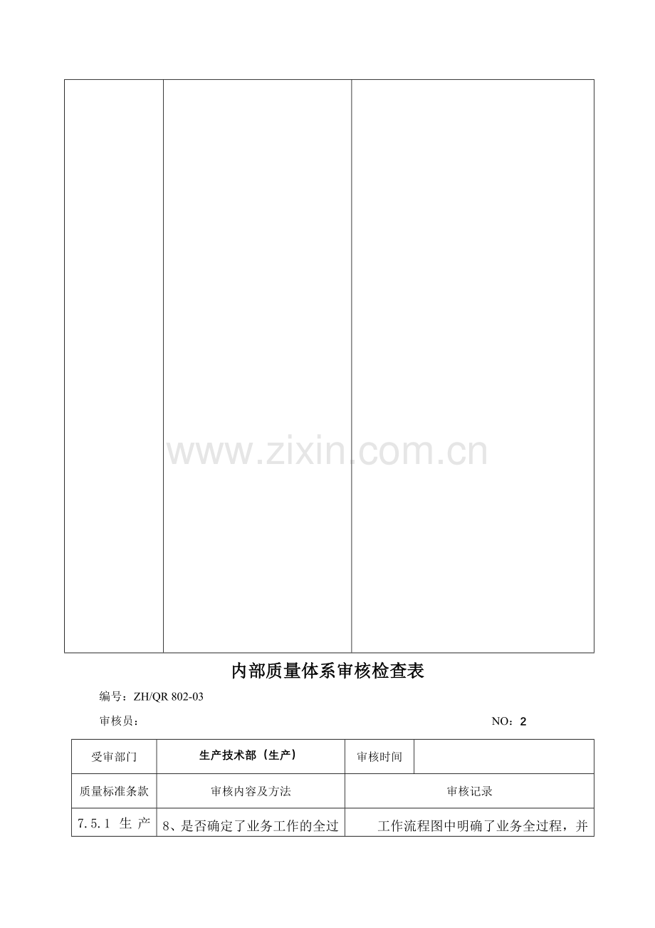 内部质量体系审核检查表生产部.doc_第2页