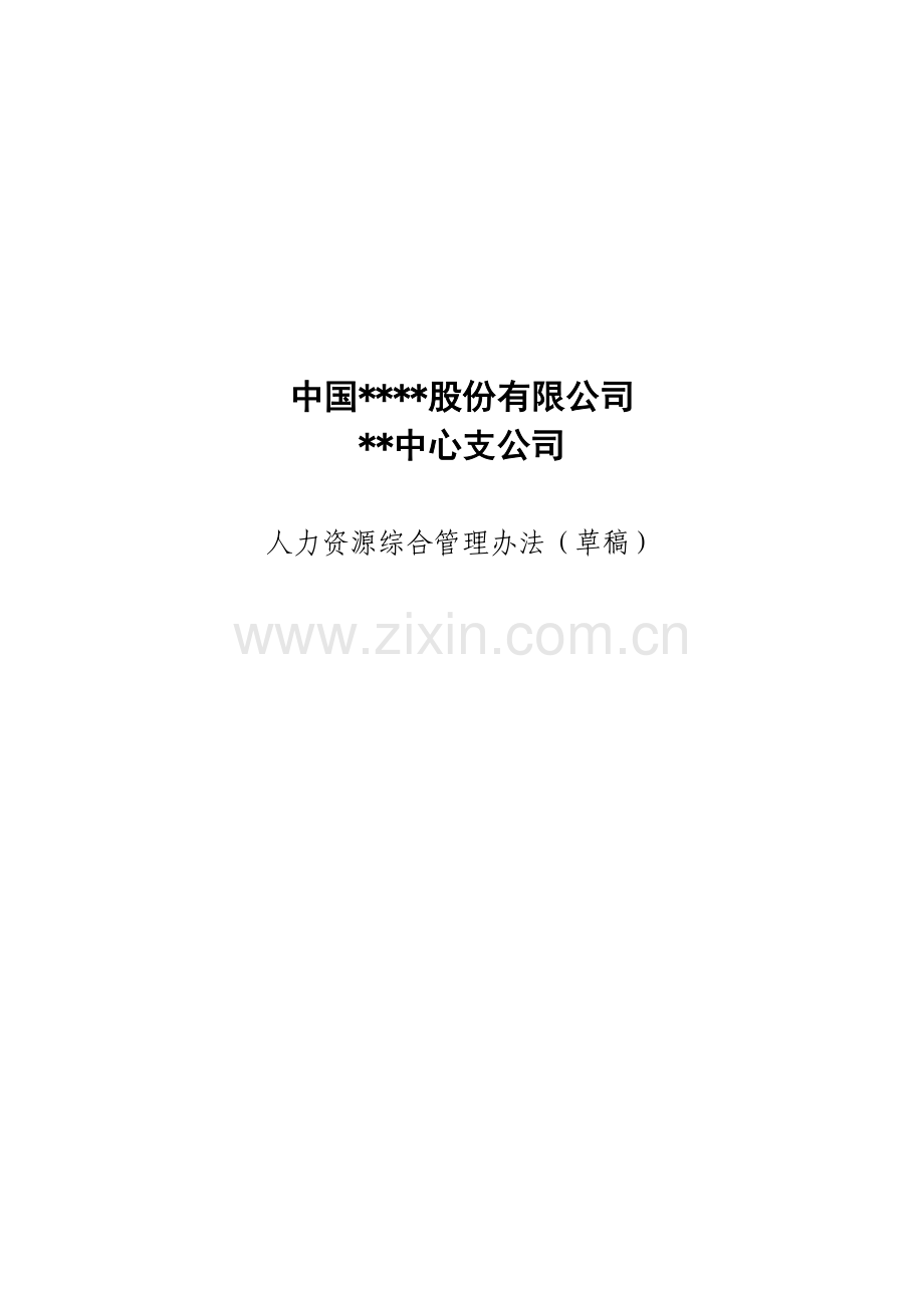 某某公司人力资源综合管理办法.doc_第1页