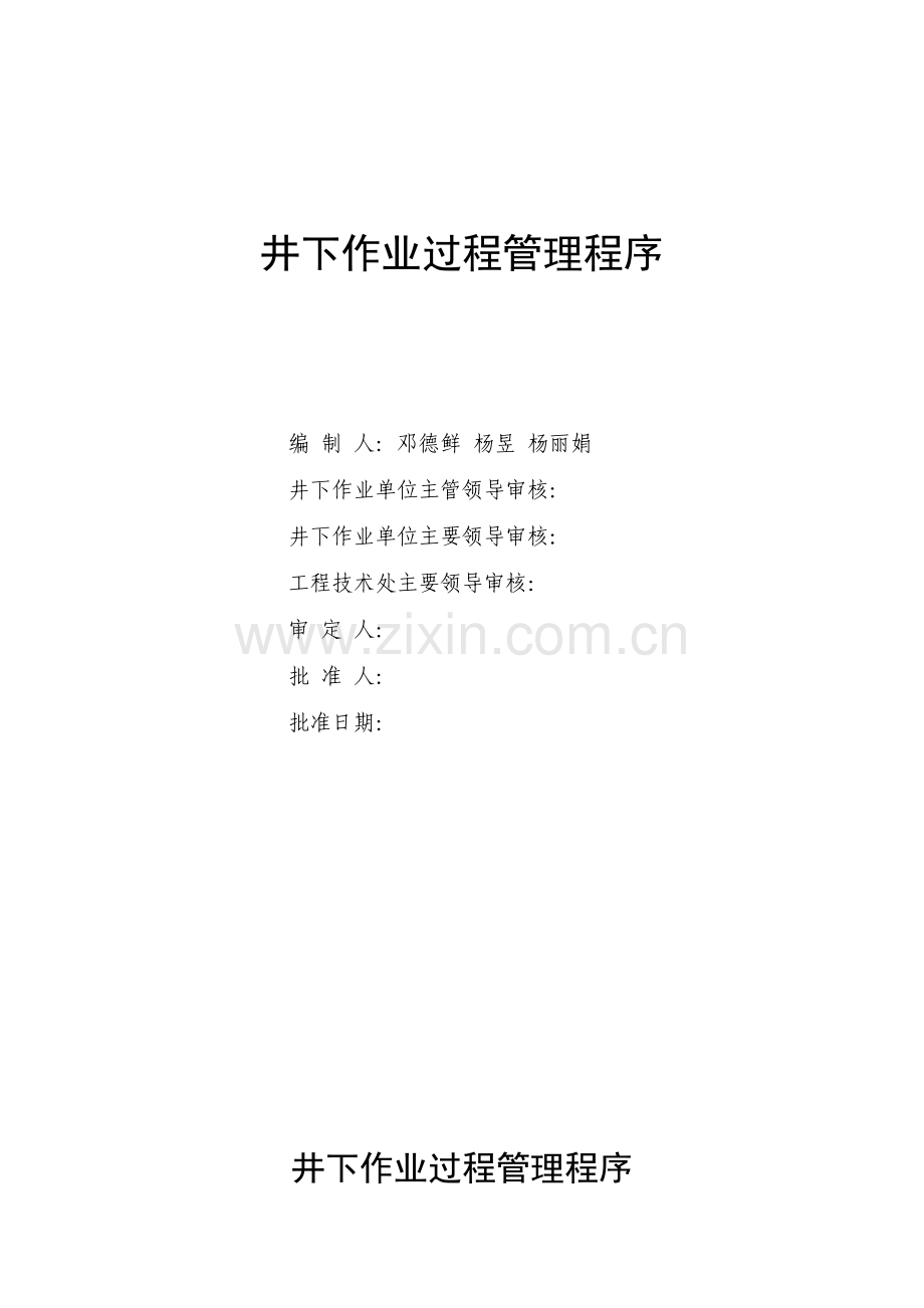 井下作业过程管理程序程序文件.doc_第1页