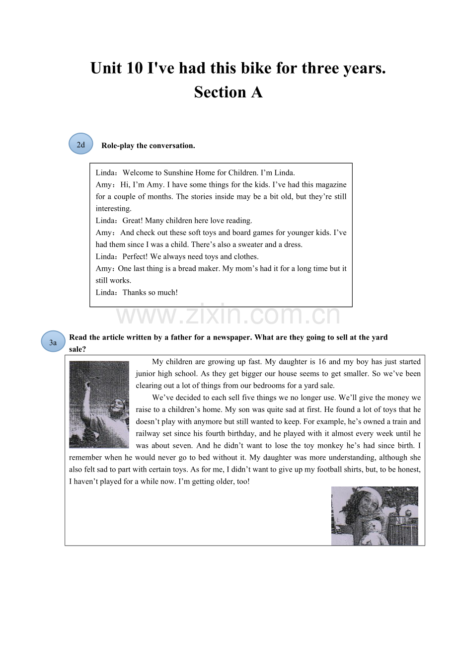 2015春八年级下册英语课文原文Unit10.doc_第1页