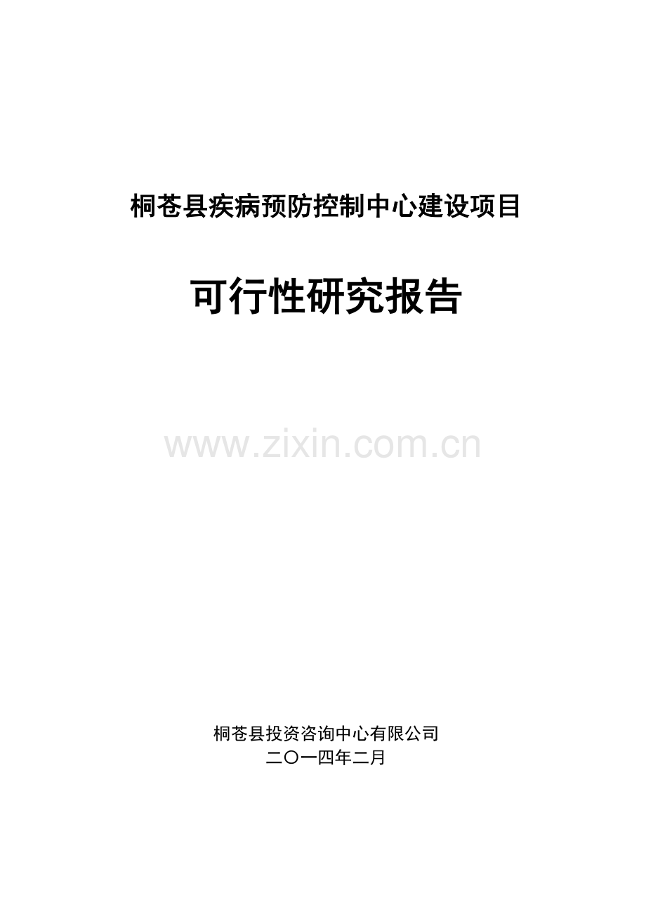 桐苍县疾病预防控制中心建设项目可行性研究报告书.doc_第1页
