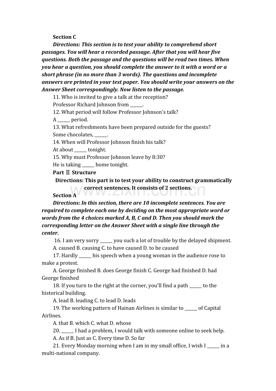 6月大学英语三级A级考试真题加详细解析.doc_第2页