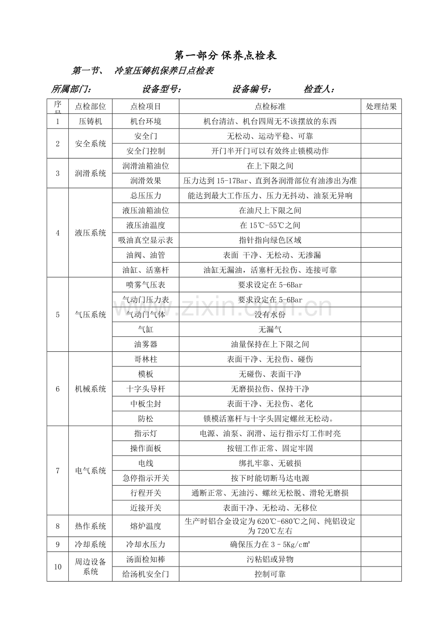 冷室压铸机的维护保养.doc_第1页