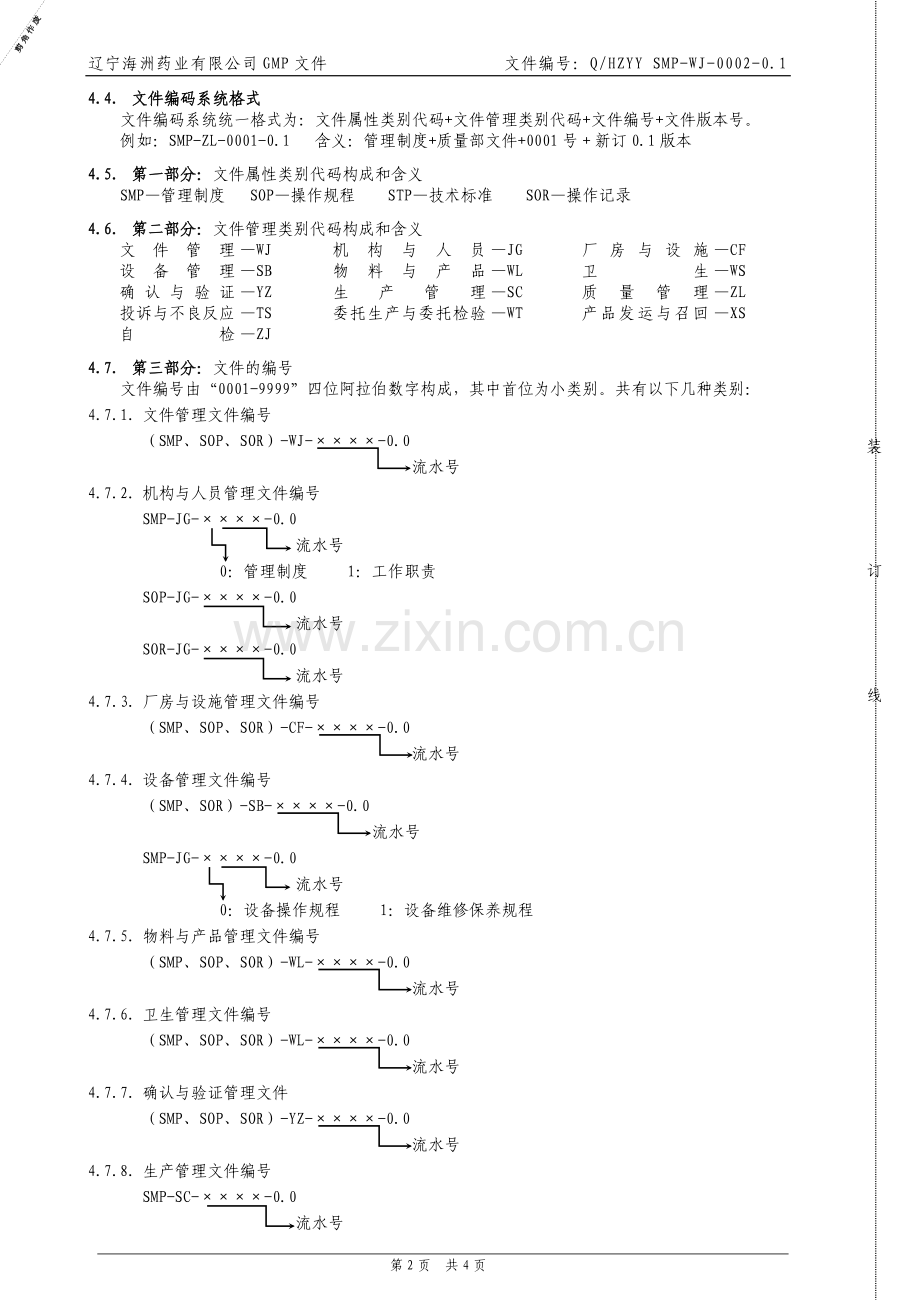 GMP文件分类与编码管理规程03.doc_第2页