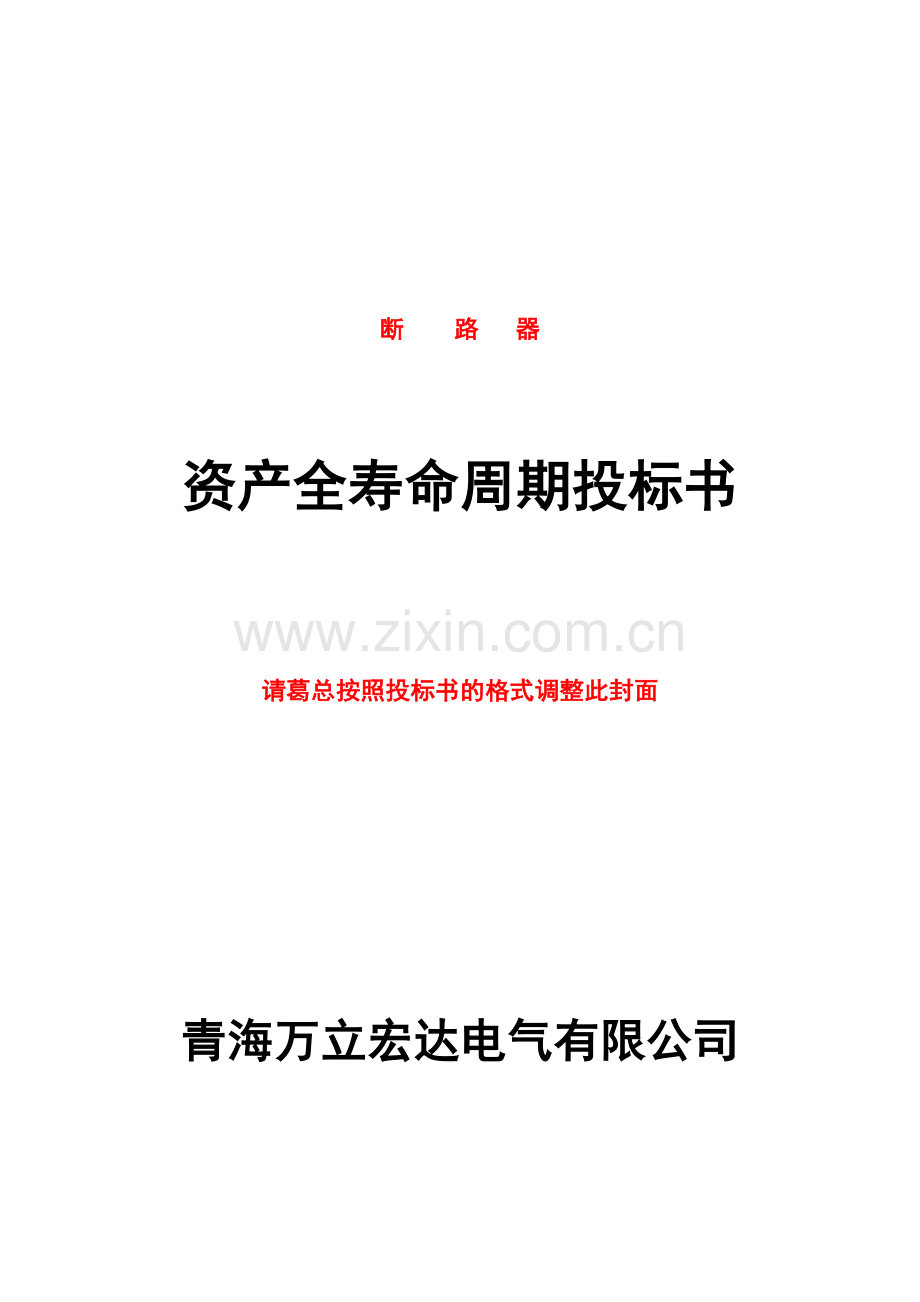 资产全寿命周期投标书.doc_第1页