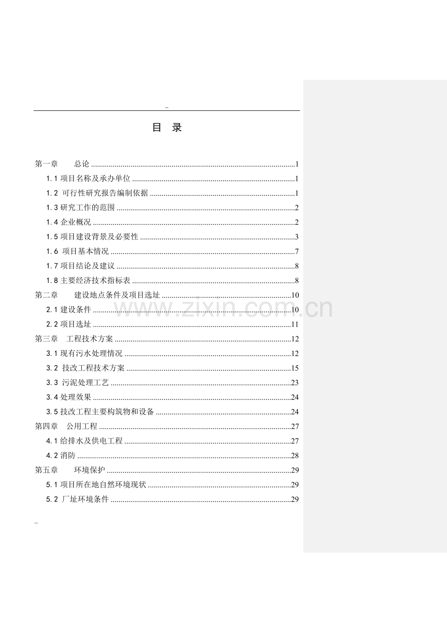 某制药公司污水治理项目可行性研究报告书-优秀甲级资质可行性研究报告书(利福霉素生产废水处理项目).doc_第1页