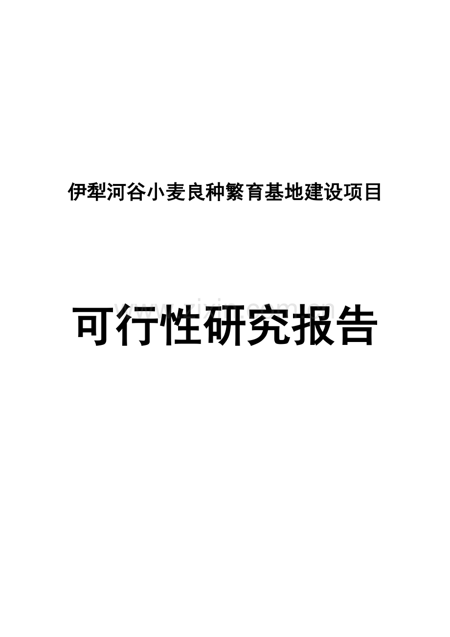 犁河谷小麦良种繁育基地建设项目可行性研究报告.doc_第1页