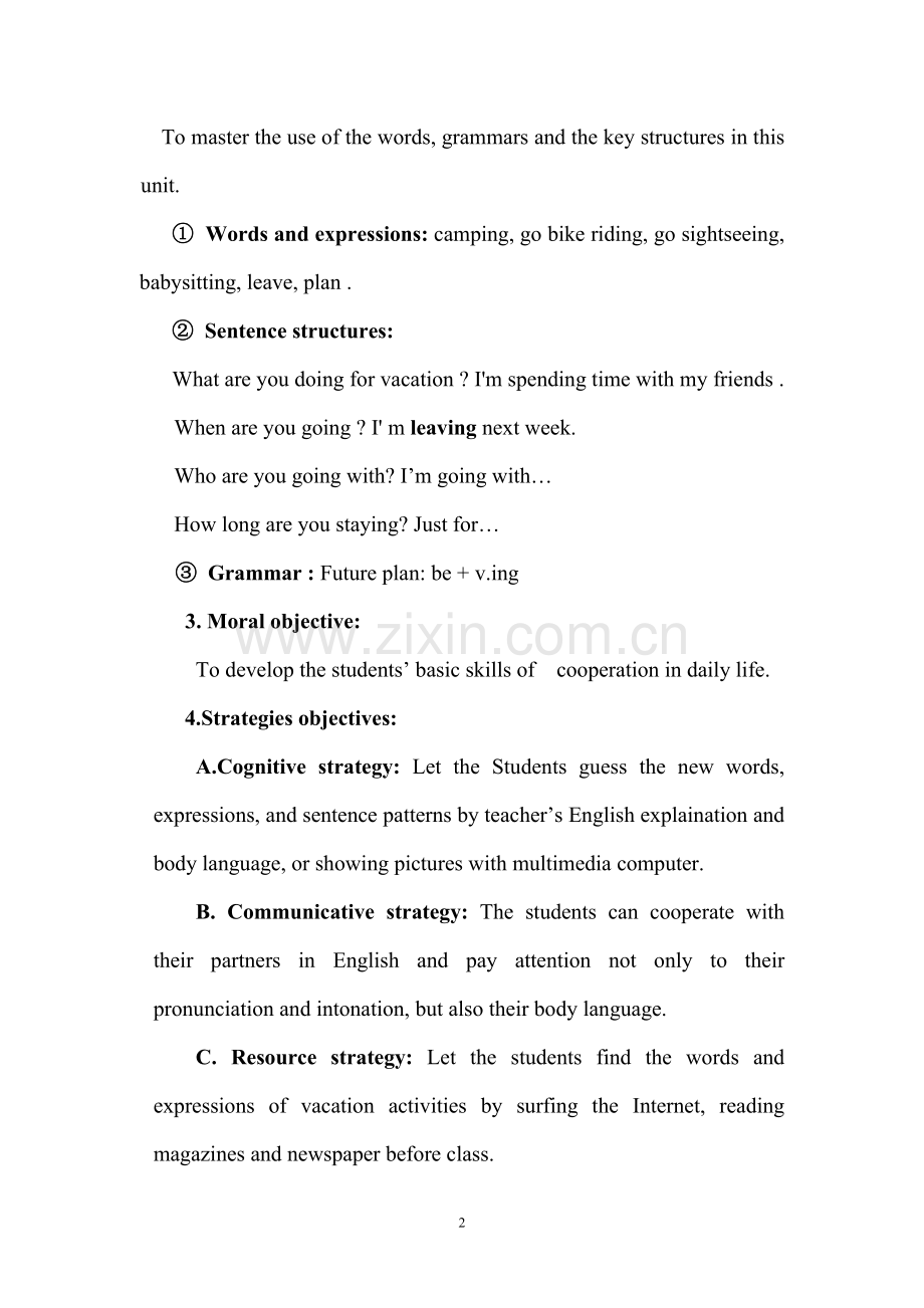 Whatareyoudoingforvacation教学设计.doc_第2页