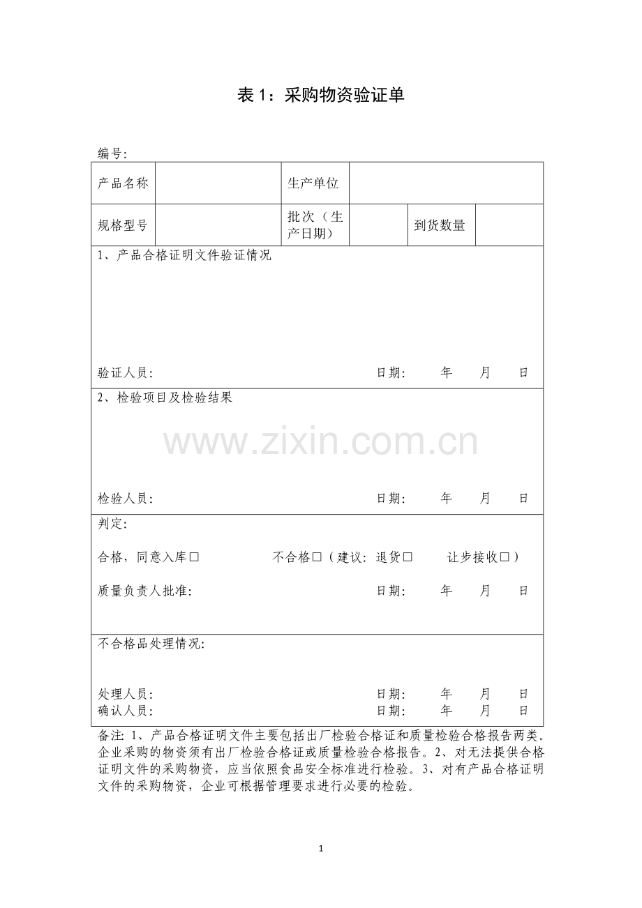 食品新可追溯台账.doc_第1页