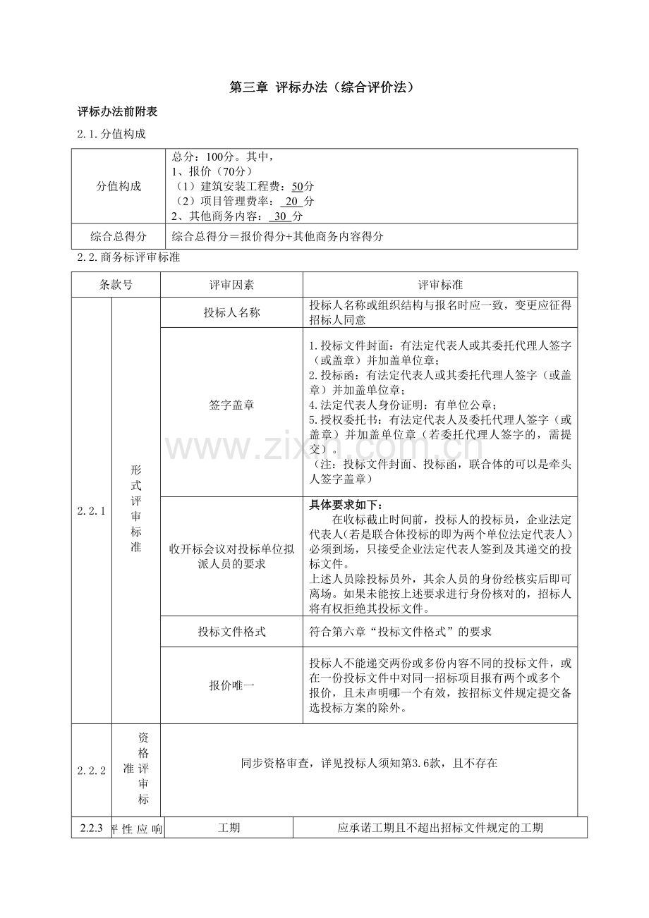 评标办法综合评价法.doc_第1页