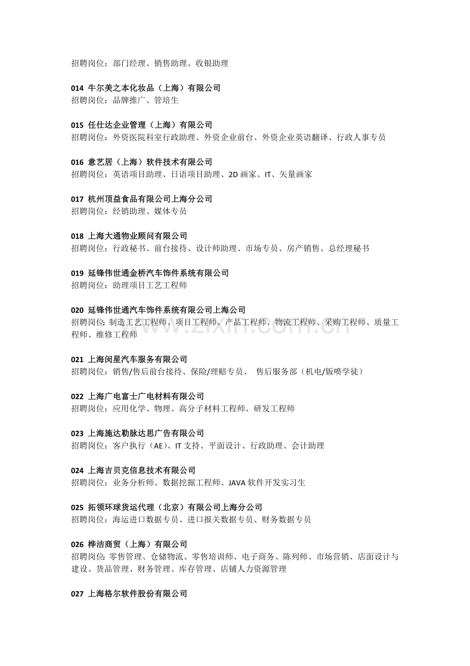 上海东部高校应届毕业生外资企业杨浦区重点企业.doc_第2页