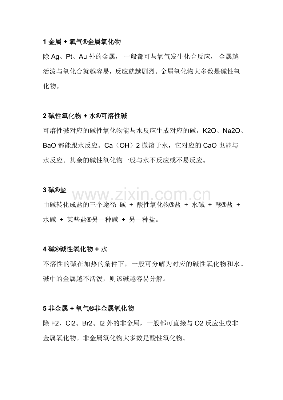 初中化学复习资料之酸碱盐的反应规律.docx_第1页