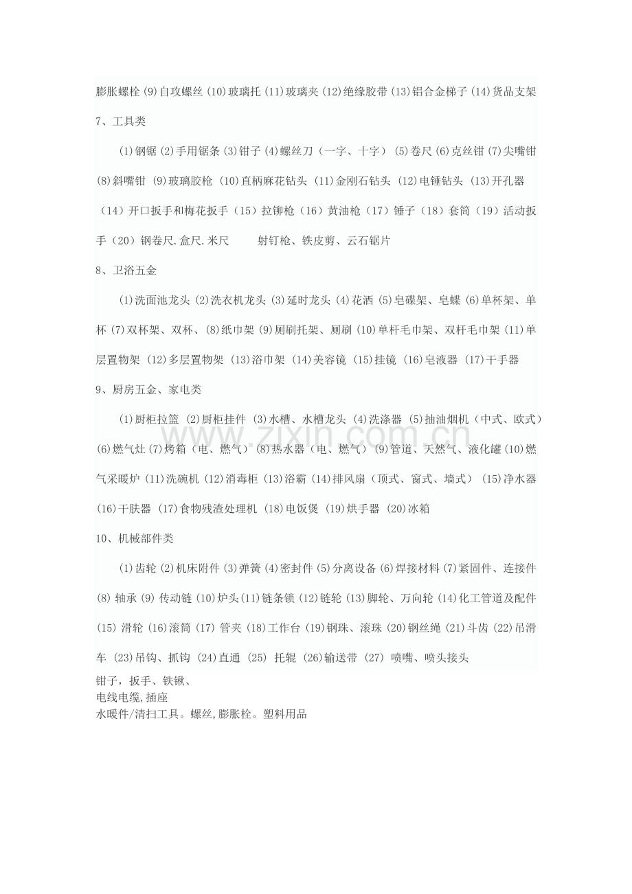 五金产品分类表.doc_第2页