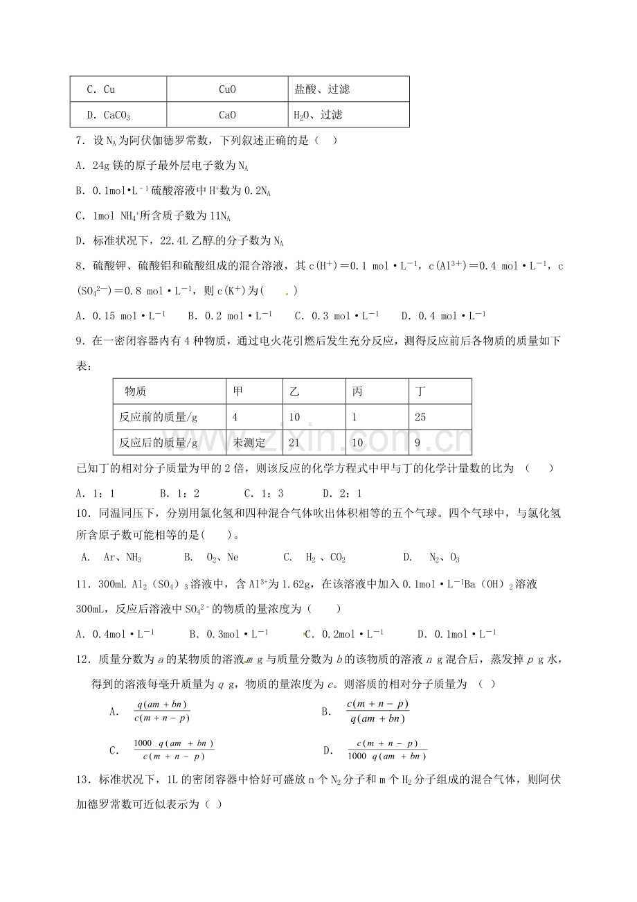 高一化学上学期第一次月考试题21.doc_第2页