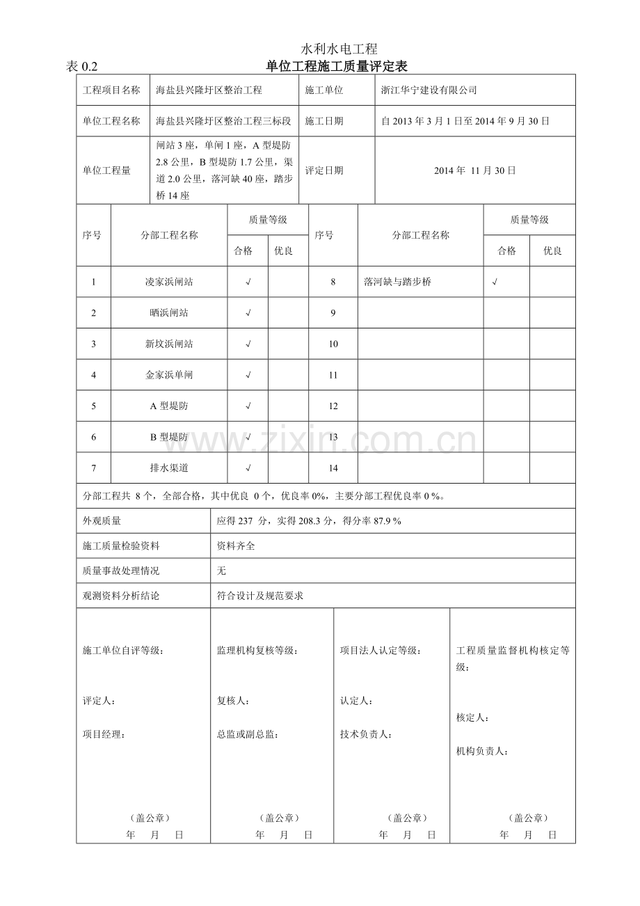 单位工程质量评定表.doc_第1页