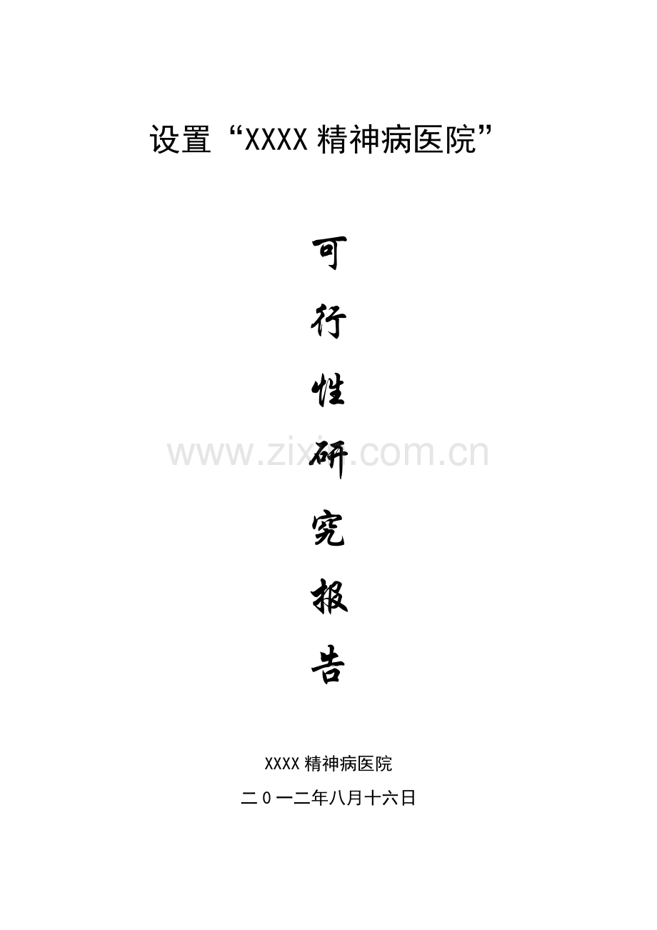 精神病医院可行性报告.doc_第1页