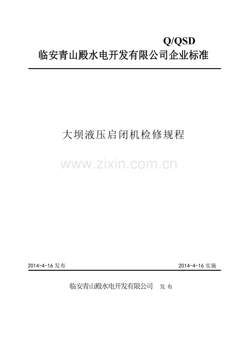 大坝液压启闭机检修规程.doc_第1页