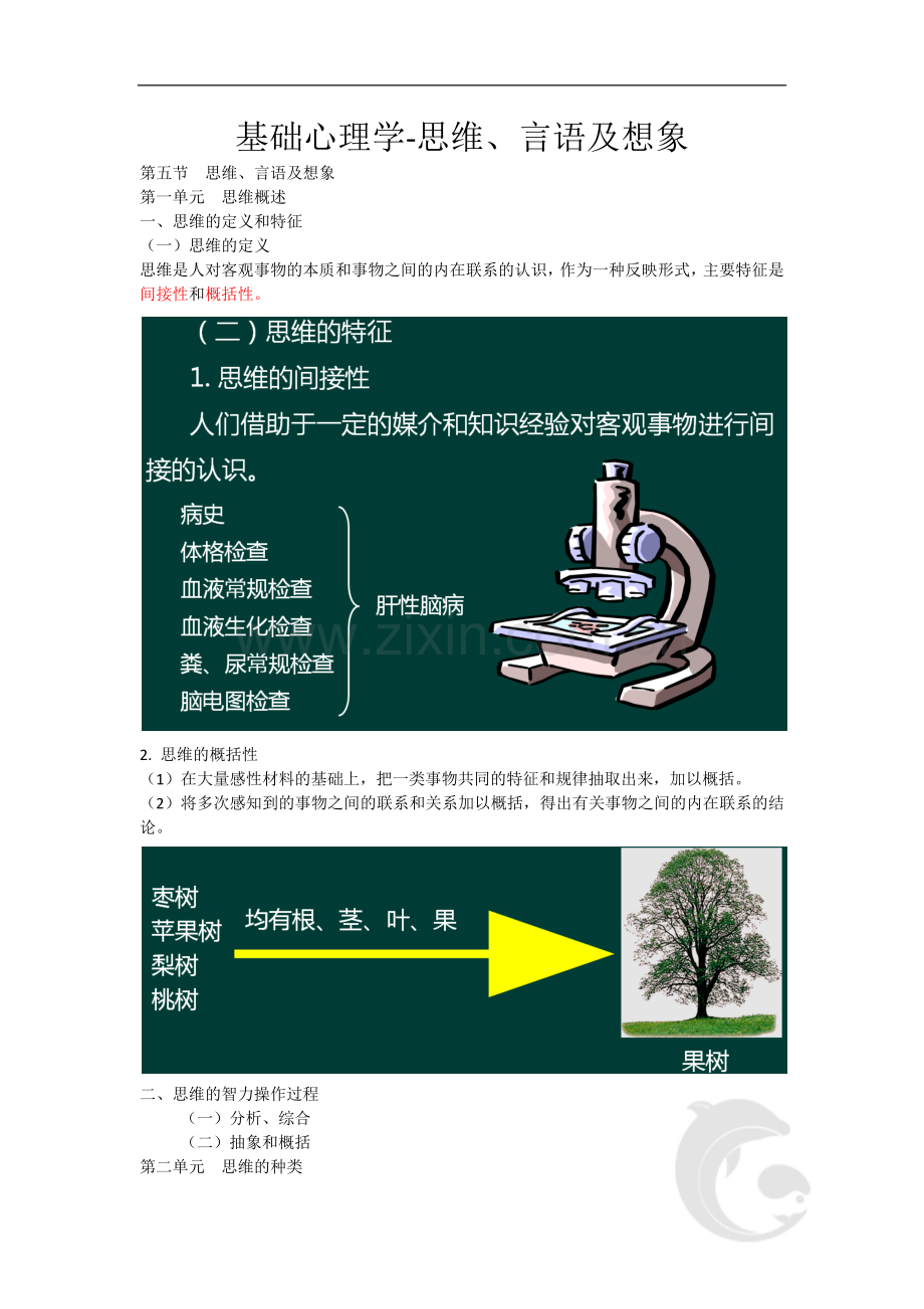 心理咨询师考试考点归纳总结5-基础心理学-思维、言语及想象.doc_第1页