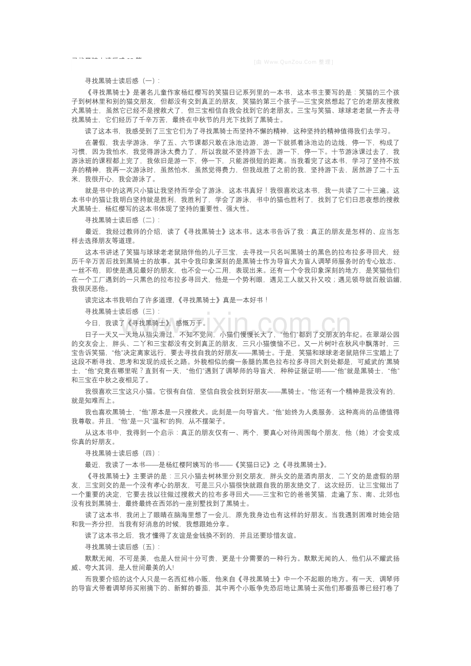 寻找黑骑士读后感(25篇).docx_第1页