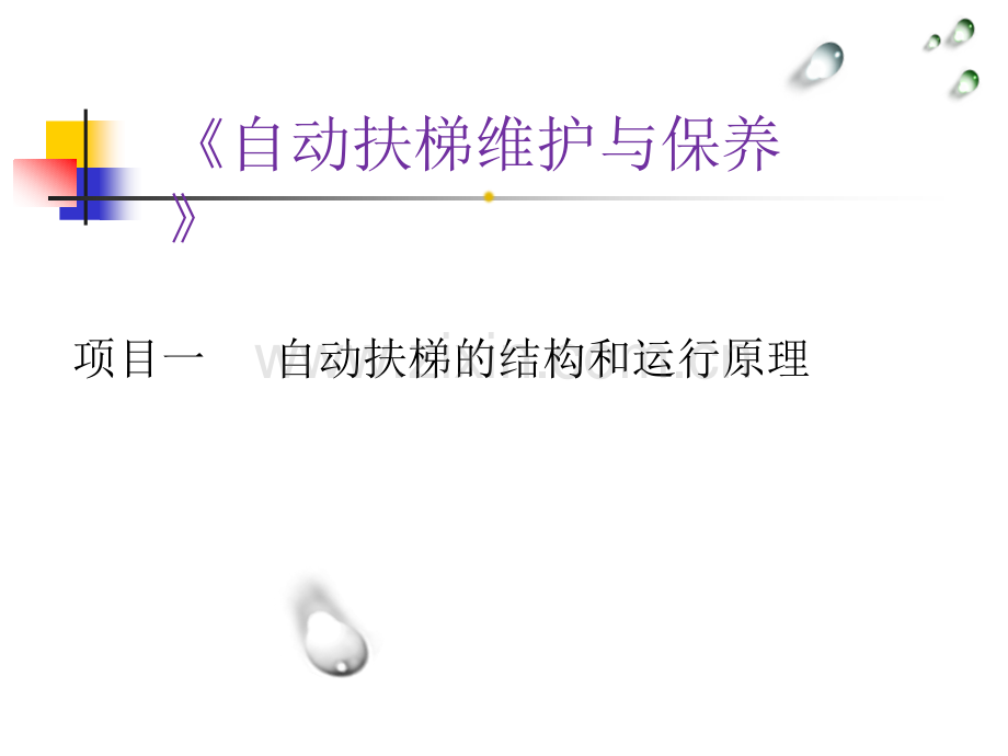《自动扶梯维护与保养》课件整本书电子教案全套教学教程.ppt_第1页