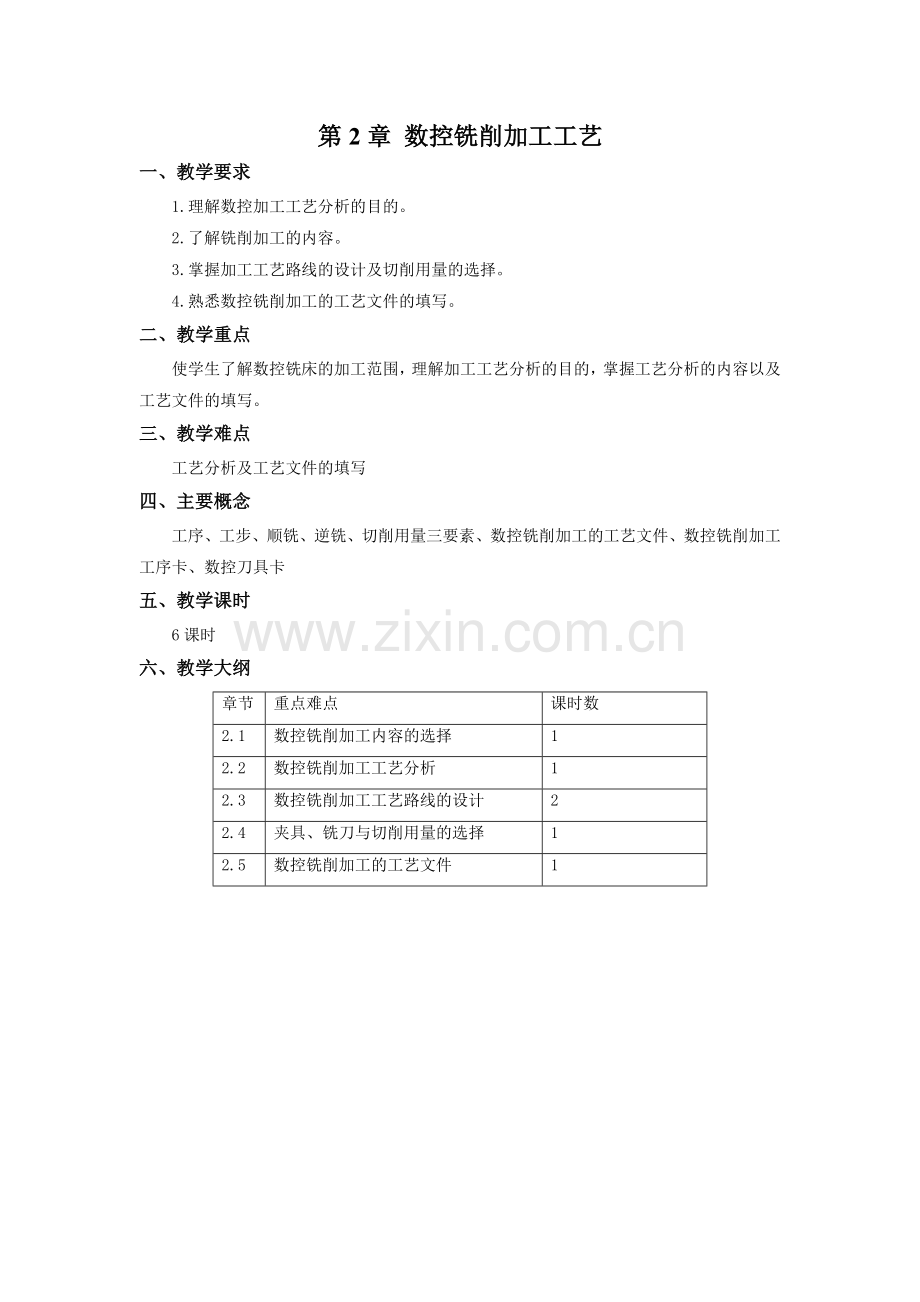 教学参考讲义-《数控铣削编程与加工技术》第2章.doc_第1页