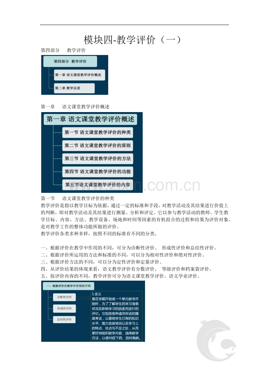 教师资格考试-语文学科知识与教学能力考点归纳32-模块四-教学评价(一).doc_第1页