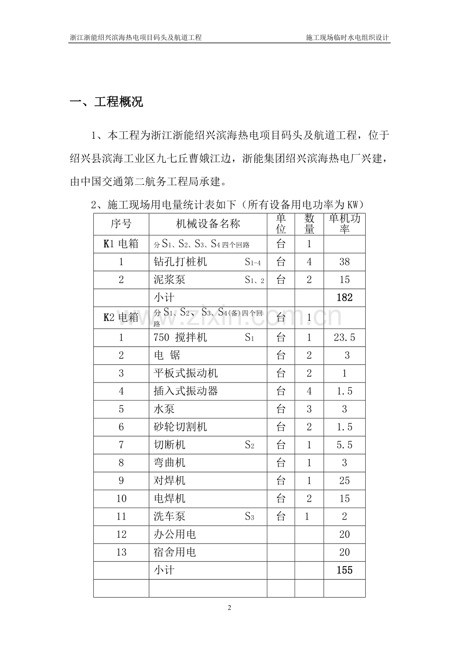 绍兴热电厂码头工程上施工临时用电方案.doc_第2页