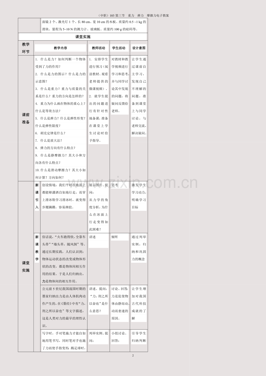 (中职)103第三节--重力--弹力--摩擦力电子教案.docx_第2页