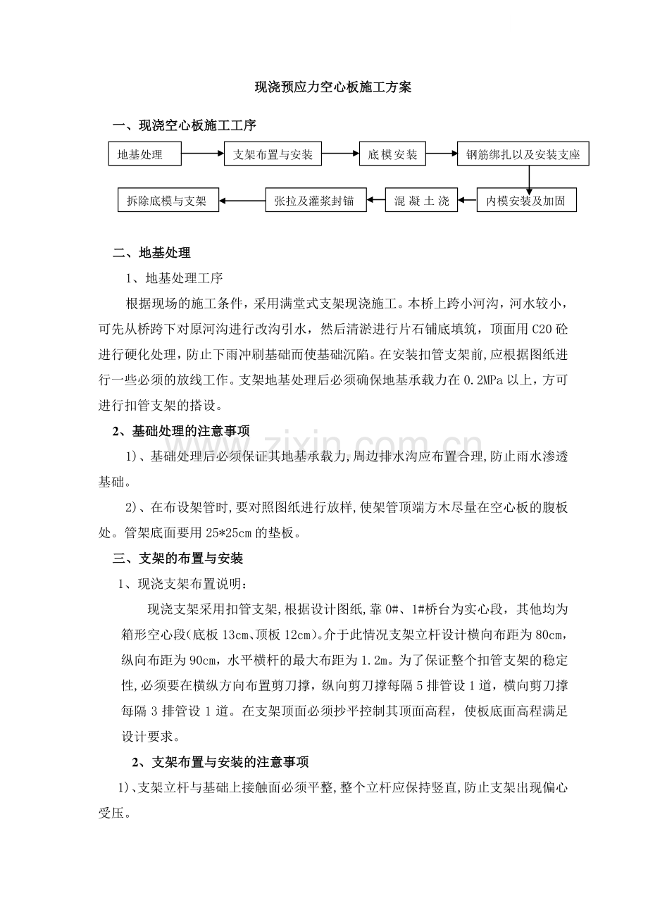 现浇预应力空心板施工方案.doc_第1页