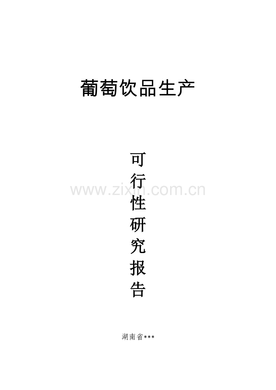 葡萄饮品加工项目可行性报告.doc_第1页