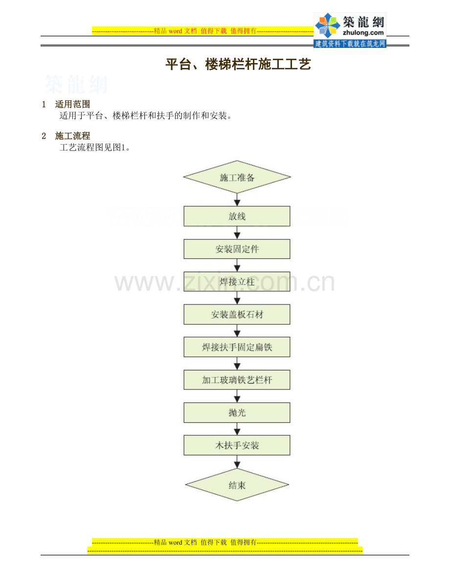 平台、楼梯栏杆施工工艺-secret.doc_第1页