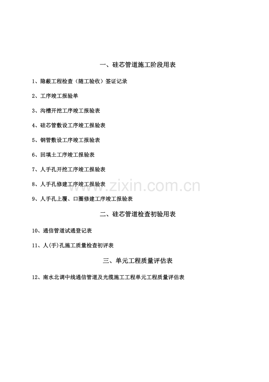 通信管道光缆工程验收用表.doc_第1页