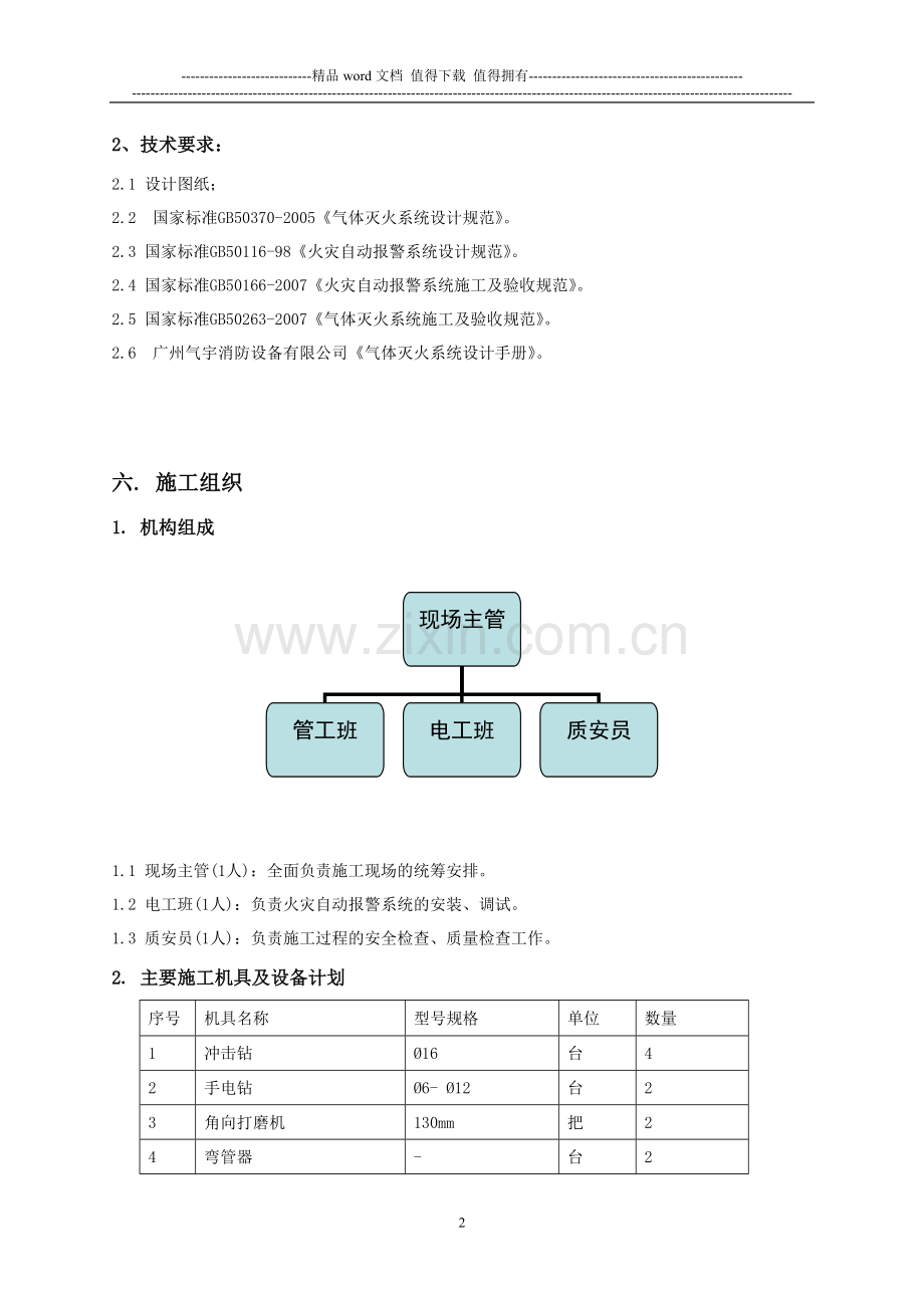 云南七氟丙烷气体消防施工方案(管网).doc_第2页