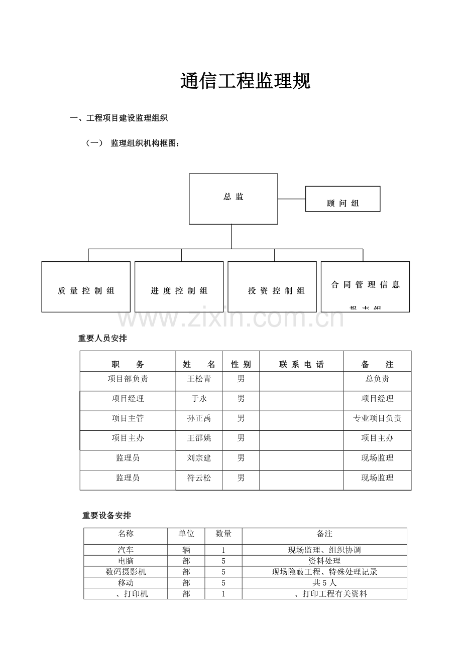 通信工程监理规划.doc_第1页