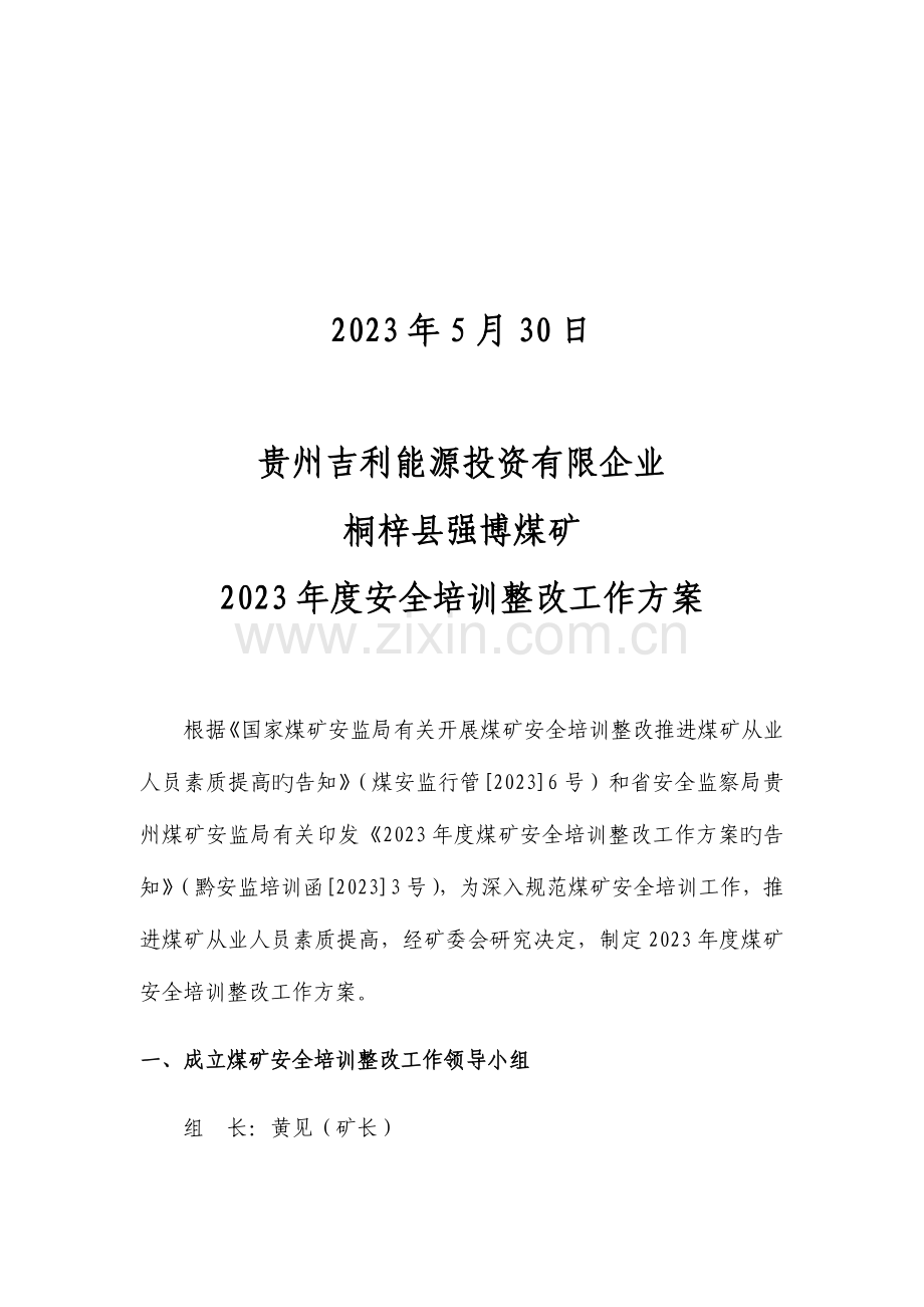 煤矿安全培训整治工作方案.docx_第2页