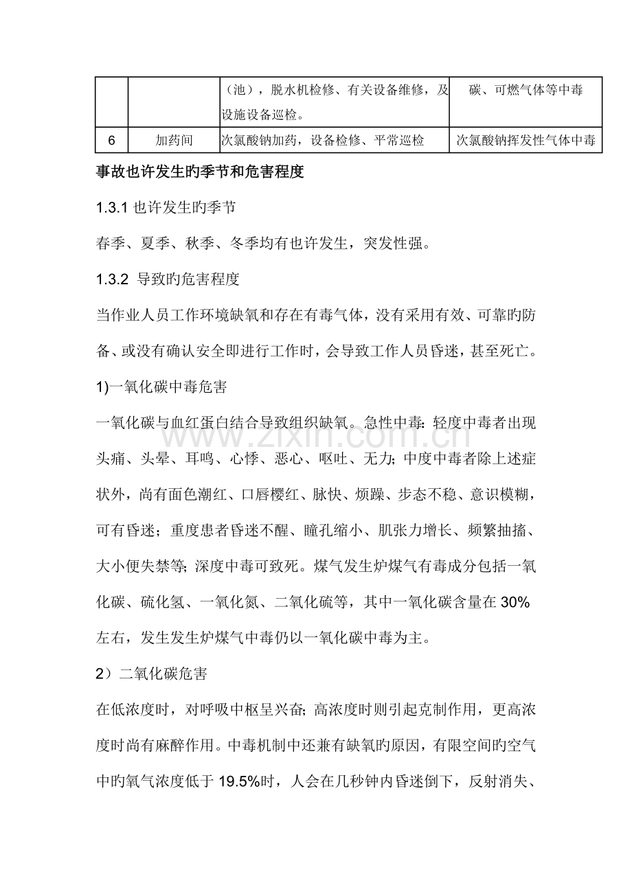 污水厂有毒有害气体窒息中毒事故现场处置方案.doc_第2页