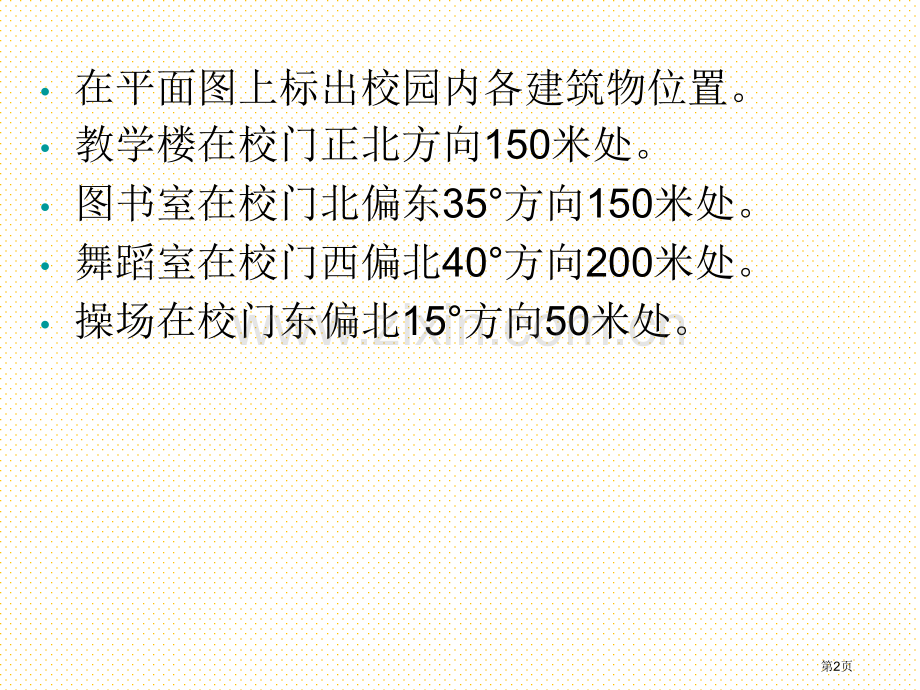 在平面图上标出各建筑物的位置市名师优质课比赛一等奖市公开课获奖课件.pptx_第2页
