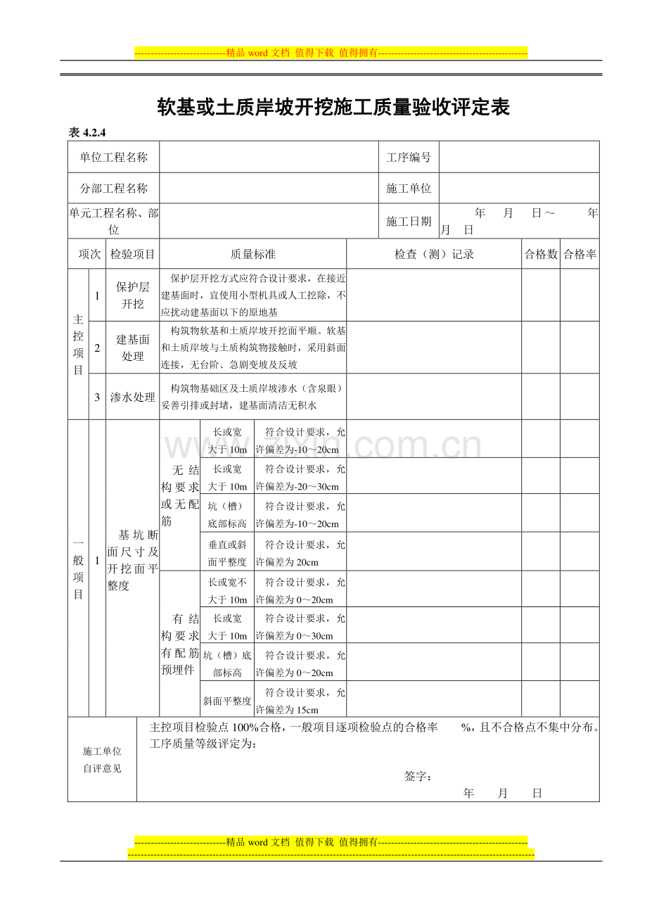 水利水电工程单元施工质量验收评定表及三检表(SL631-2012-SL637-2012).doc_第1页