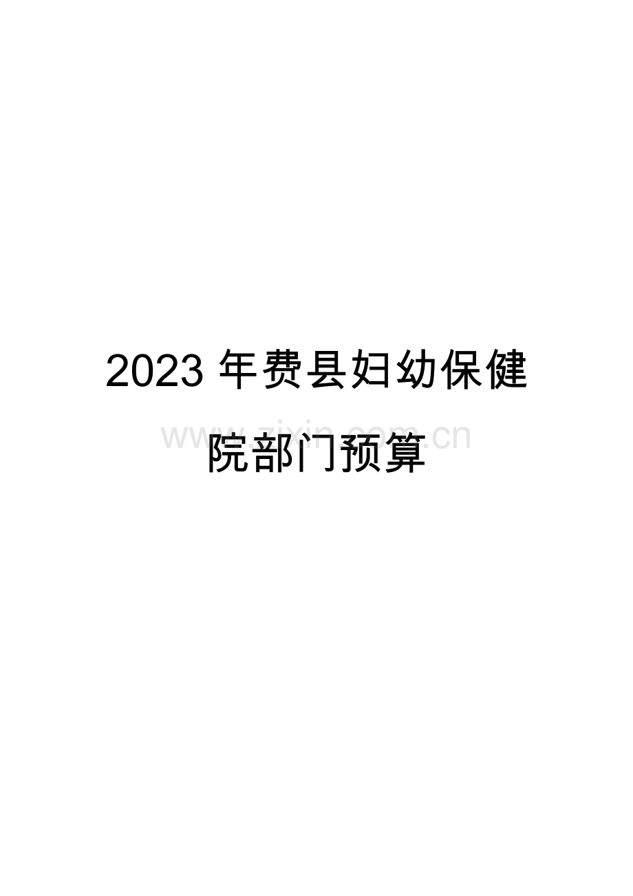 费妇幼保健院部门预算.doc_第1页