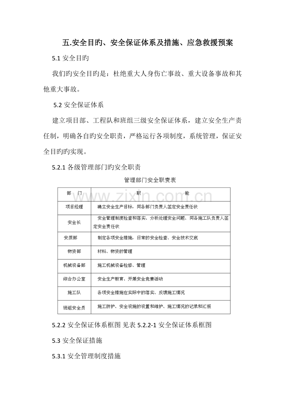 安全目标安全保证体系及措施应急救援预案.doc_第1页