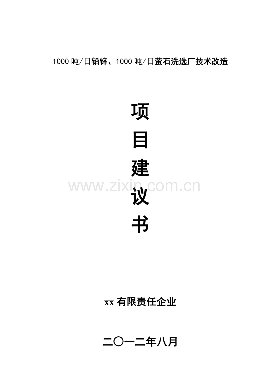 吨日铅锌吨日萤石洗选厂技术改造可研报告.doc_第1页