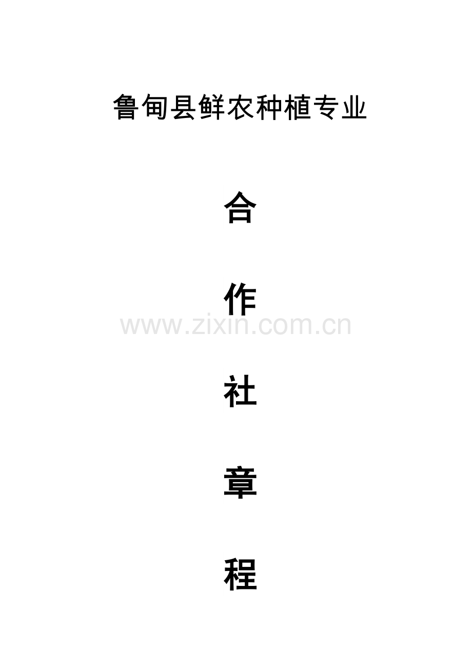 鲜农专业合作社章程.doc_第1页