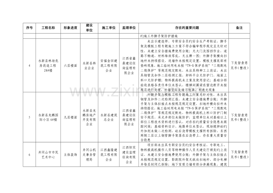 吉安市建筑工程质量安全大检查情况一览表.doc_第2页